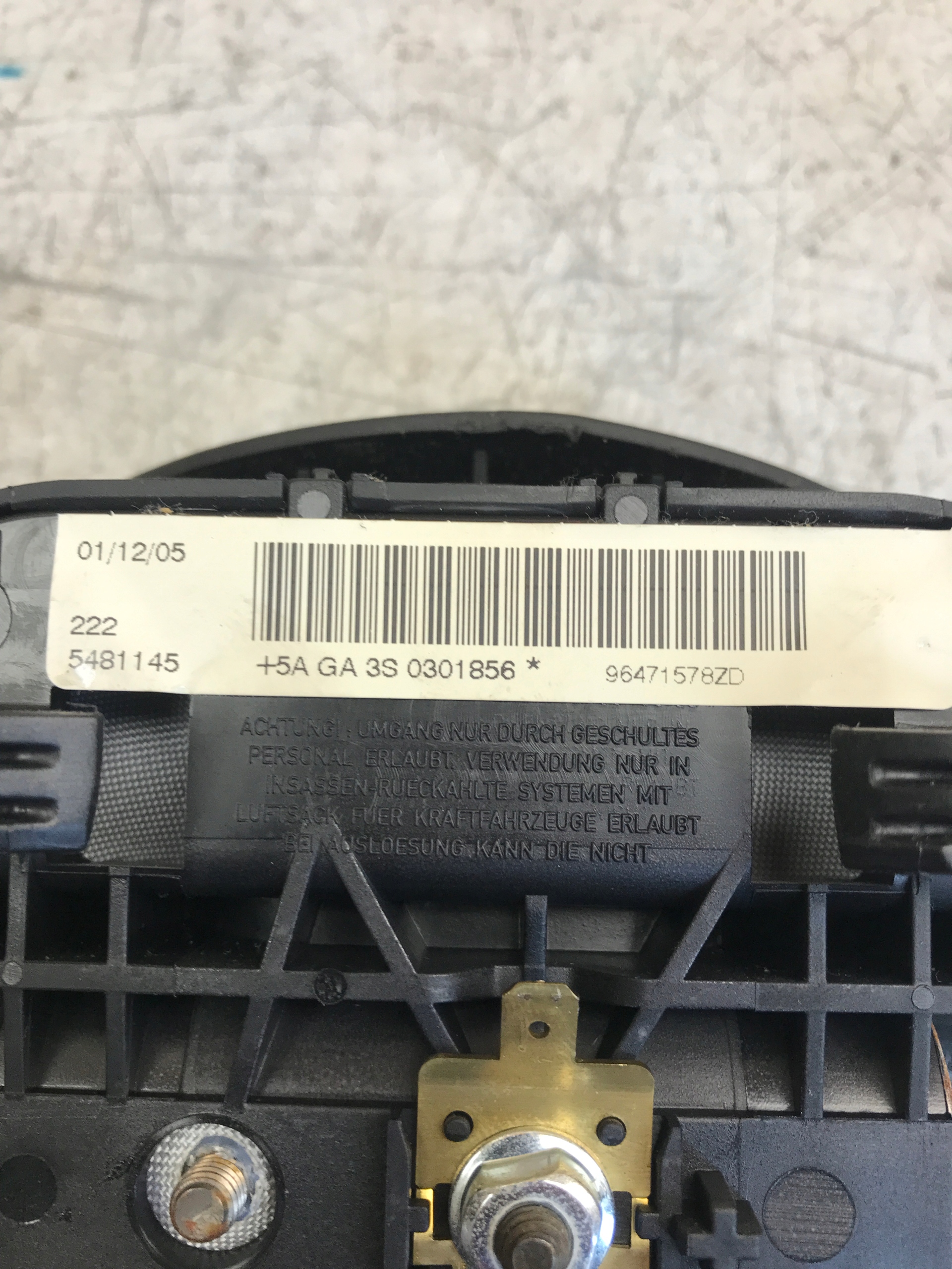 airbag airbag autisti CITROEN C4 e 96471578ZD