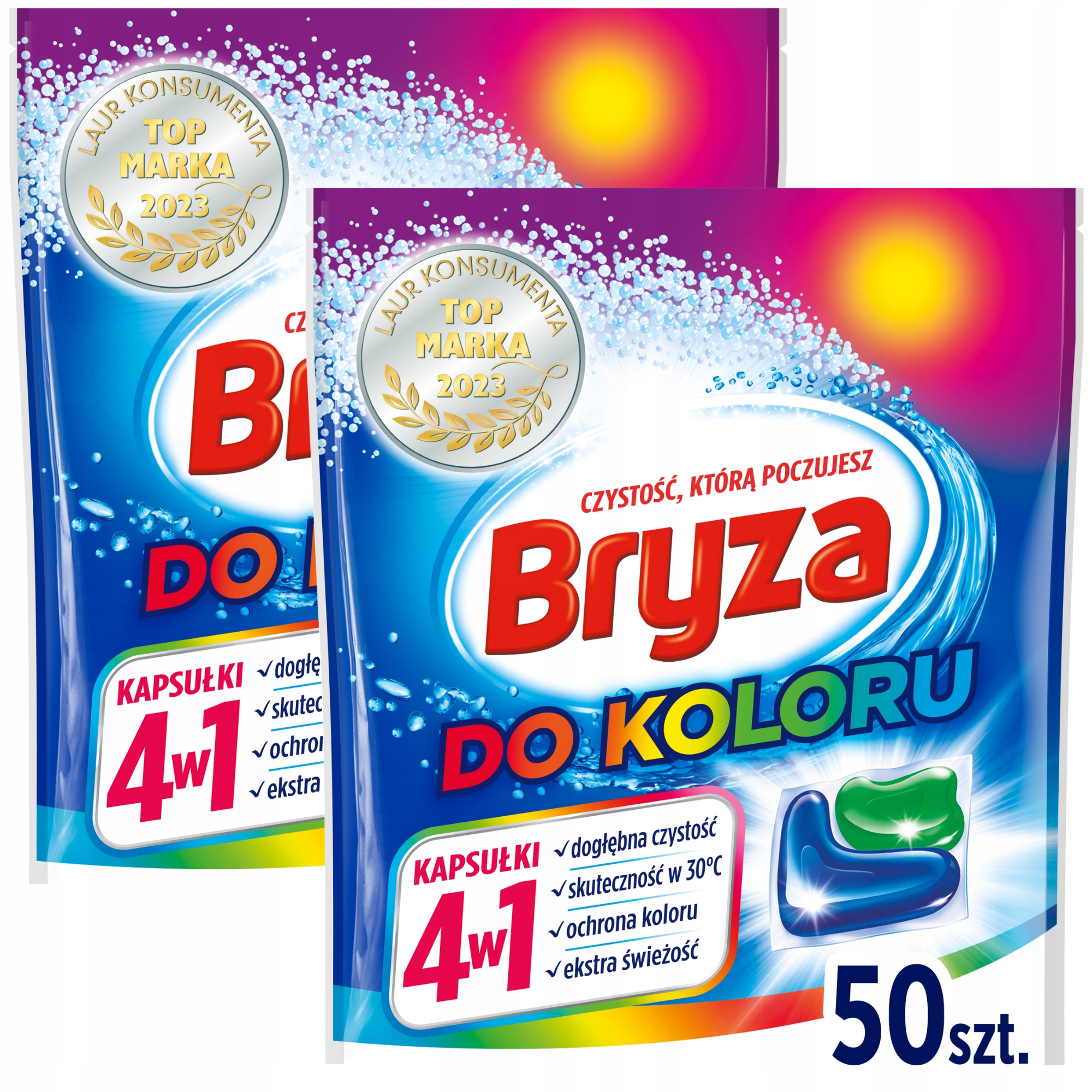 Levně Bryza Caps 4v1 Kapsle na praní barvy 50 Ks x2
