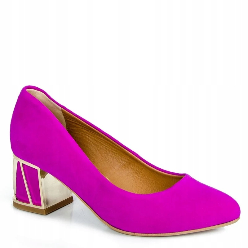 Laroni 3434 Lodičky Kůže Semiš Fuchsiová Ozdobný Podpatek 37