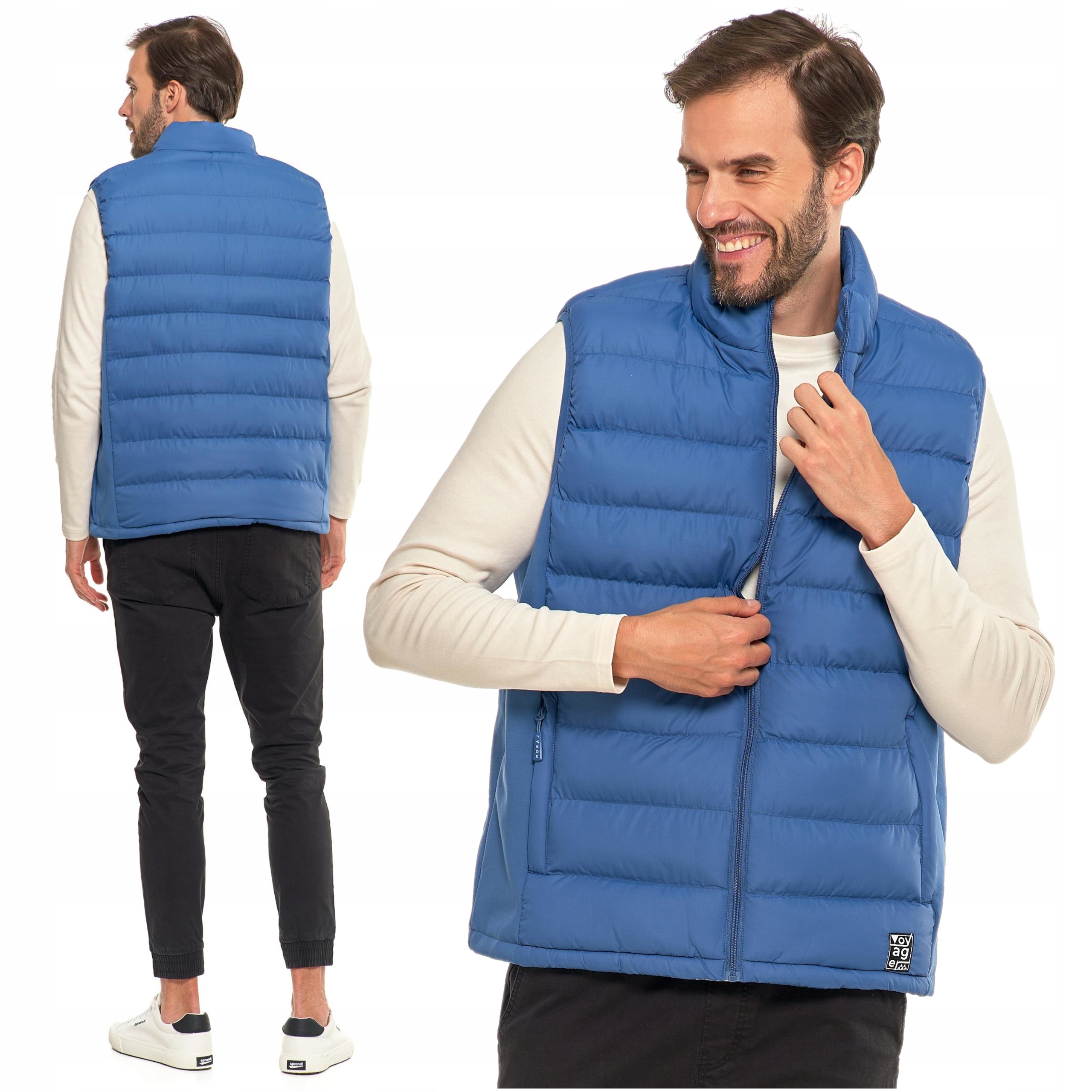 Bunda Bez Rukávů Pánská klasická prošívaná podzimní teplá vesta Moraj XL