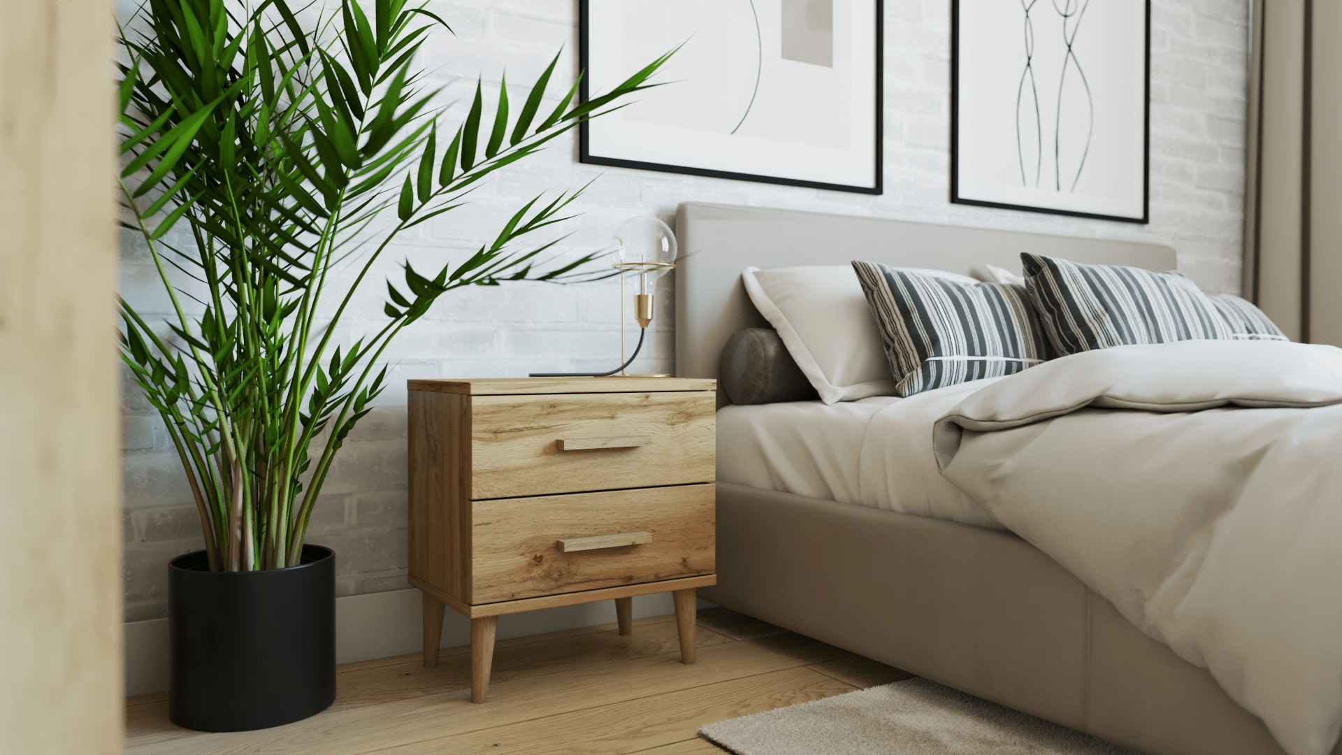 Szafka nocna OSLO2 Styl Skandynawski Wotan Marka Euro-Meble