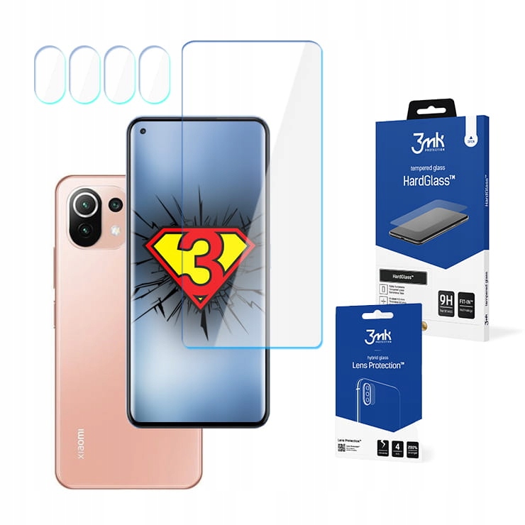 

Szkło 3mk na ekran i aparat do Xiaomi Mi 11 Lite