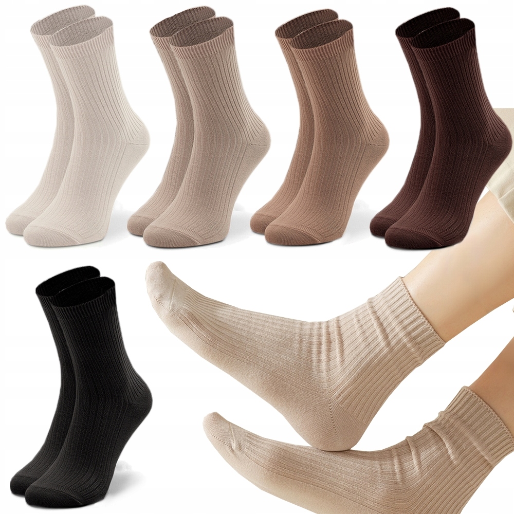 

5 par x Skarpetki Damskie Bawełniane Jakość 39-42