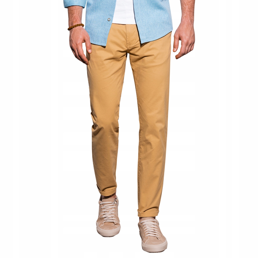 

Spodnie męskie chino casual P894 ciemnobeżowe M