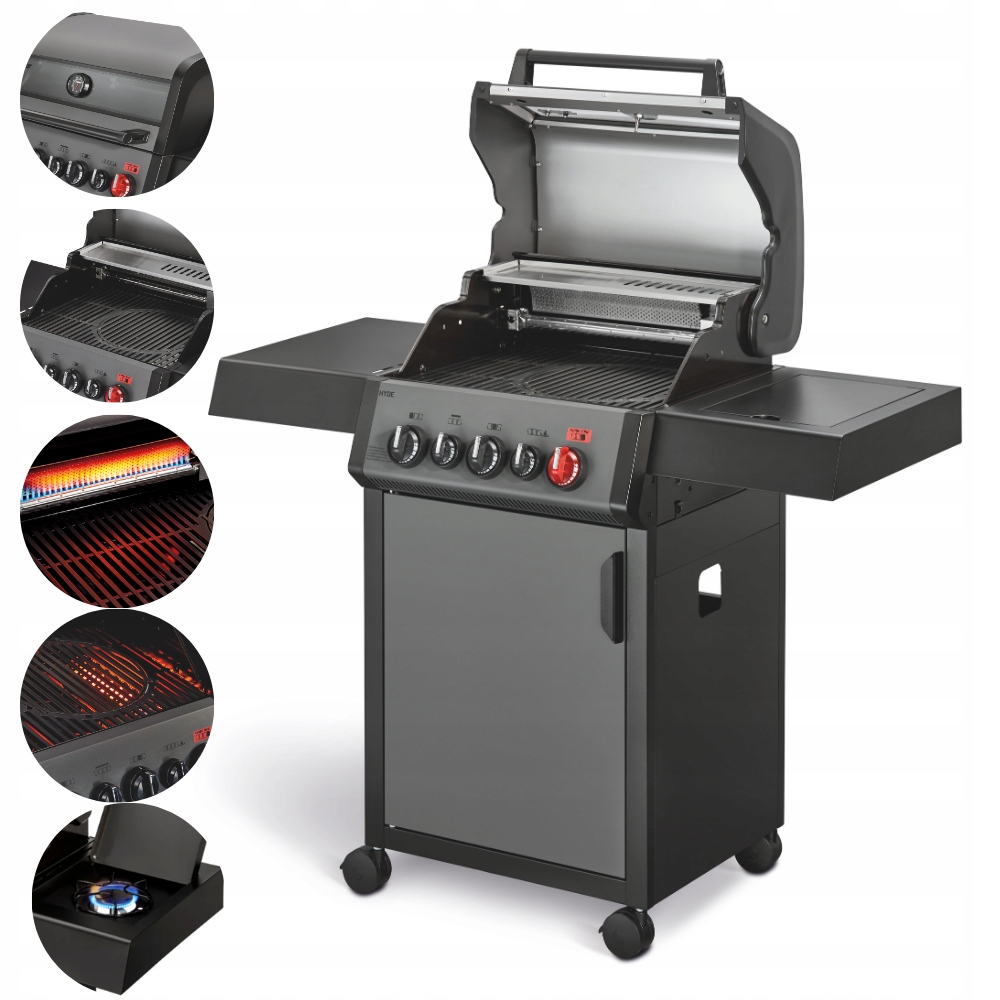 Nerezový zahradní plynový gril 3+2 17 kW Enders Hyde 3 Turbo 8040