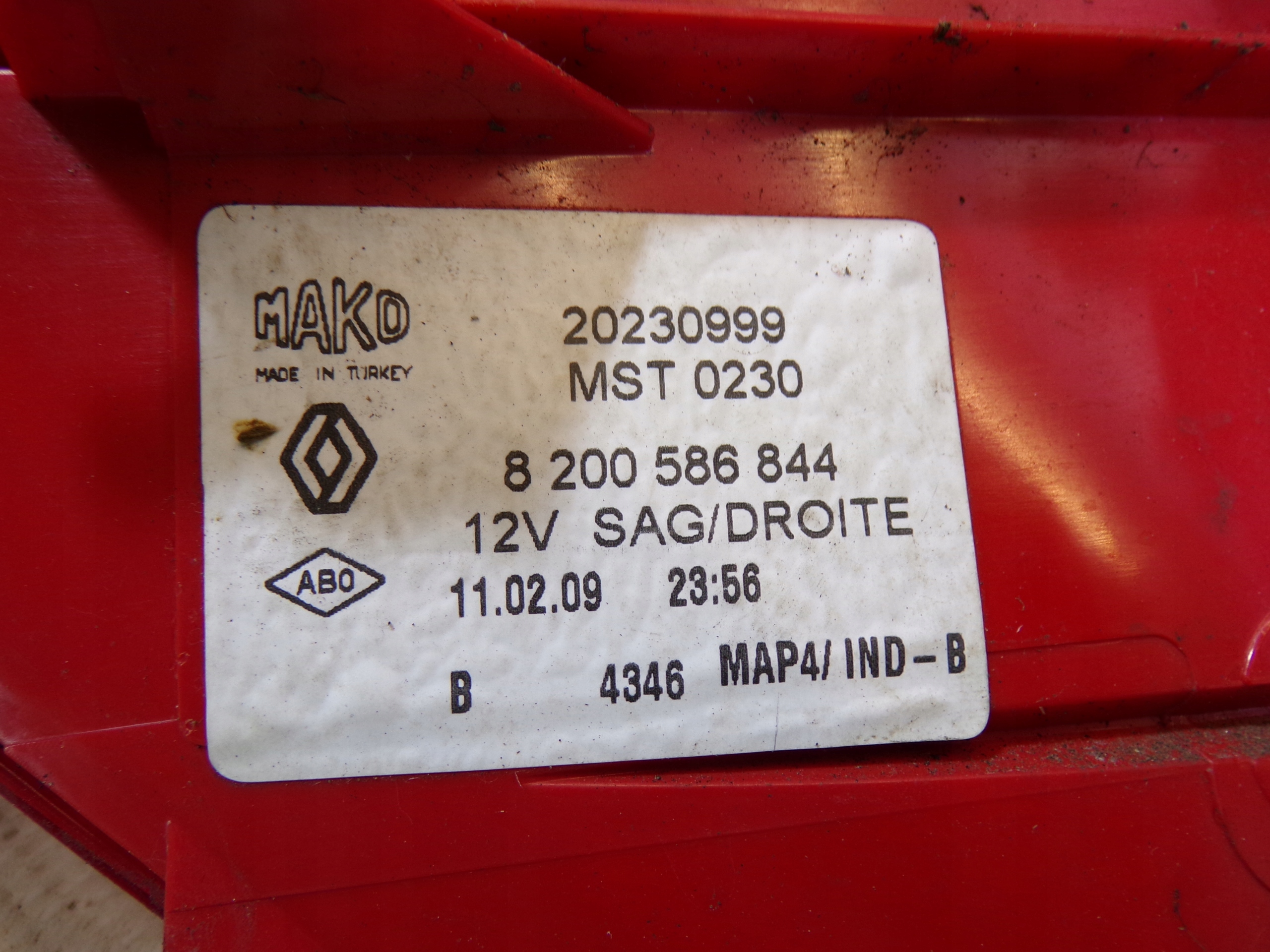 light rear rear part right RENAULT CLIO 3 III KOMBI (K1)