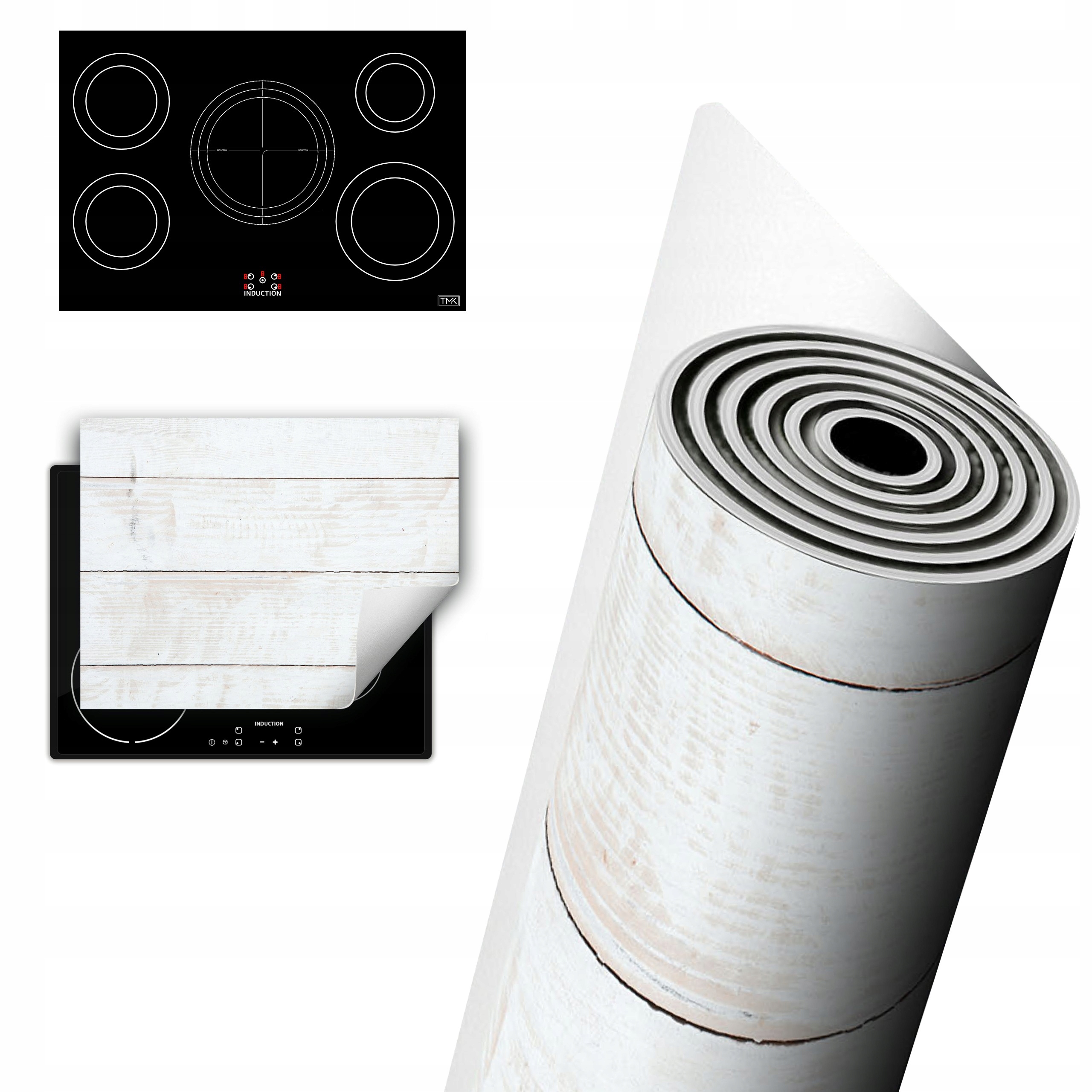 Vinylová Ochrana Na Indukci Pracovní Deska 80x52 bílá dřevo