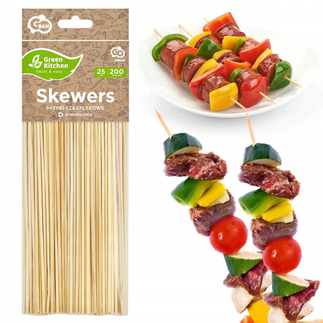 PATYCZKI DO SZASZŁYKÓW WYKAŁACZKI GRILLA 200 SZT Stan opakowania oryginalne