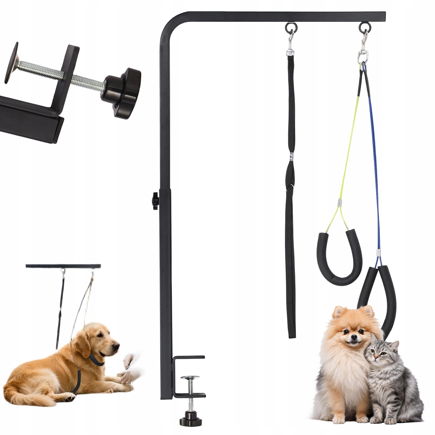 Levně Stojan Do Koupele, Nastavitelný, 53-78 CM, Černý, Kov