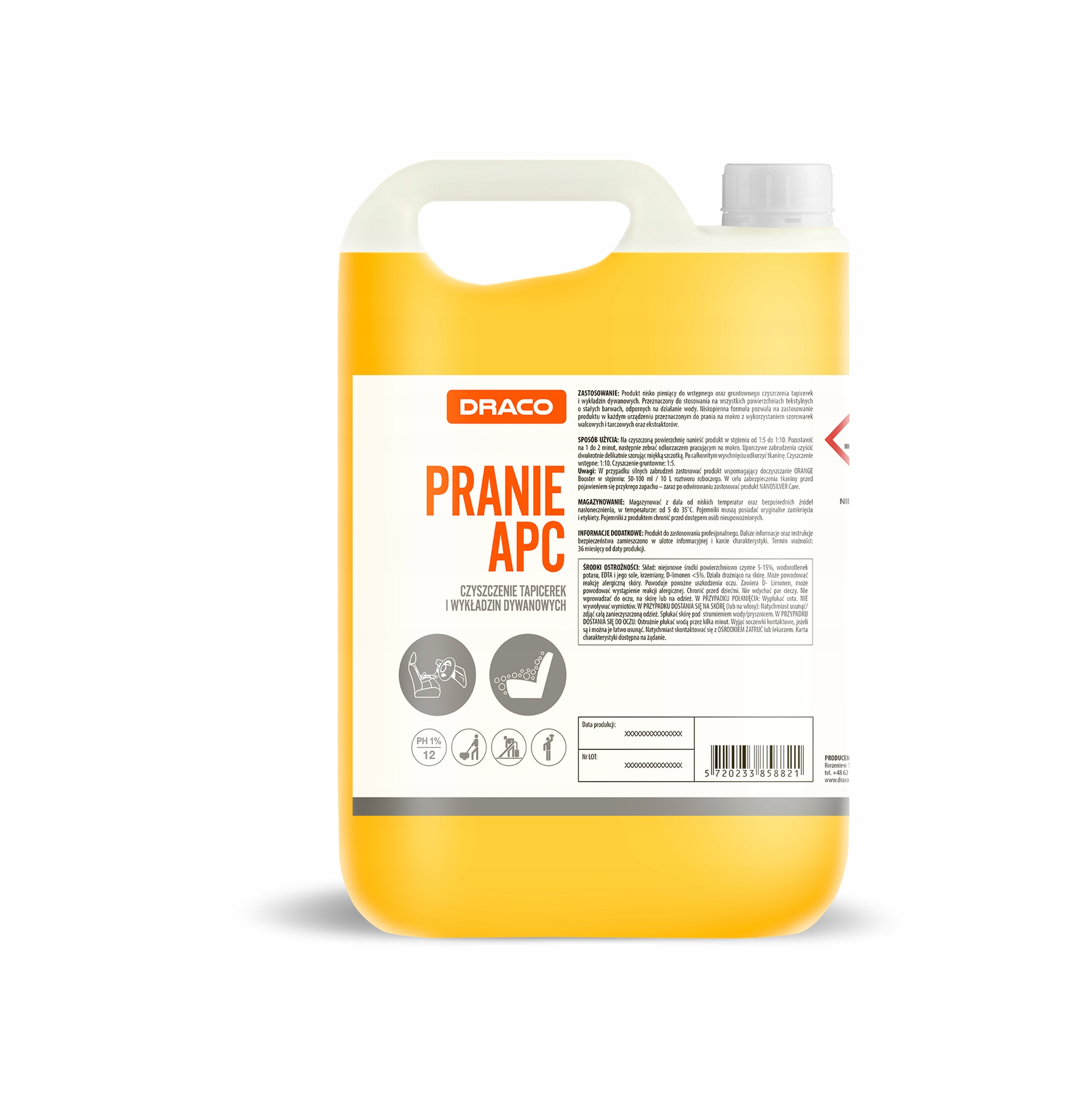 Draco Pranie Apc Mocny płyn do prania tapicerki , dywanów ,plstików