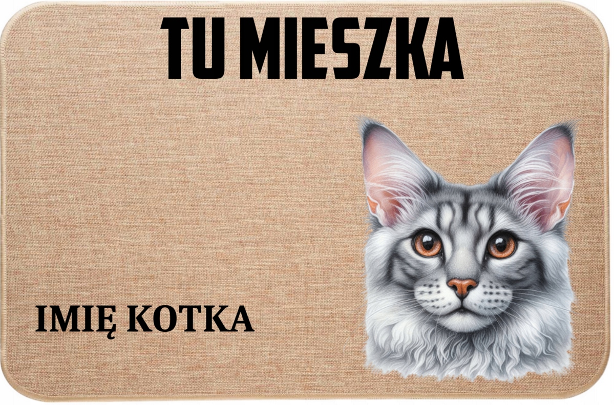Lenná Rohožka S Mačičkou Tu Býva Meno Vášho Mačička