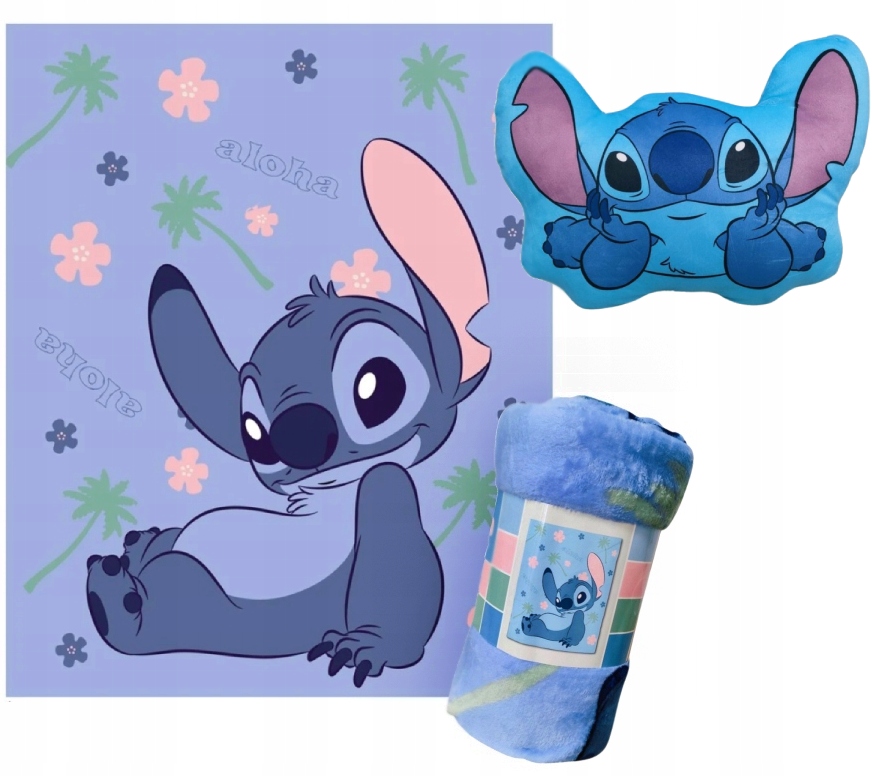 Koc pluszowy Poduszka Stich Disney Lilo Stitch Zestaw dziecięcy Sticz