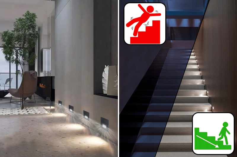 OŚWIETLENIE NA SCHODY LAMPKA LED OPRAWA SCHODOWA LED CZARNA CZUJNIK 230V Rodzaj LED