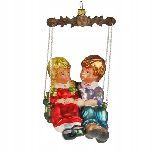 Vianočná Guľa Sklenená Para Na Hojdačke Komozia