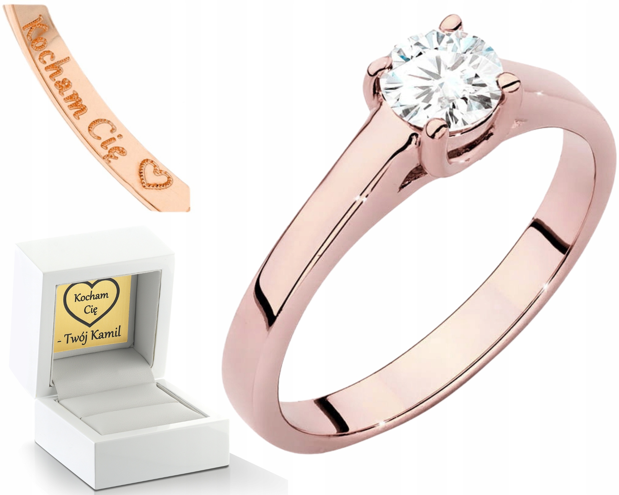 Prstýnek 14K Růžové Zlato, Laboratorní Diamant, Luxusní