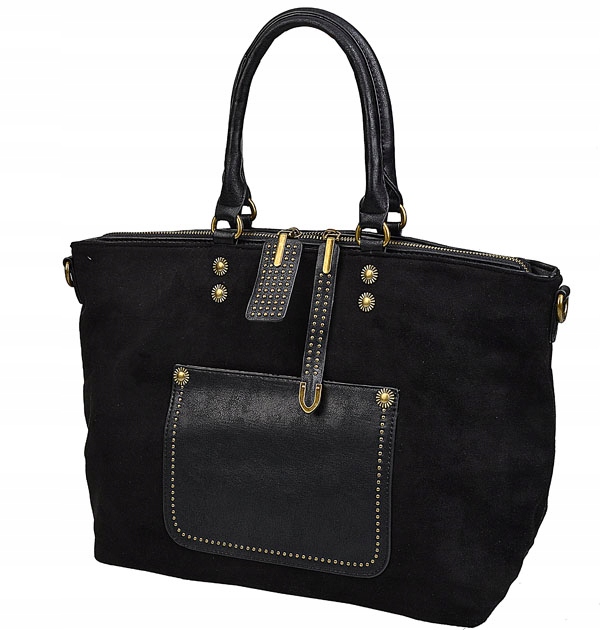 MANDOLINE TOREBKA damska worek wygodna shopper A4 z paskiem zamsz eko Marka inna