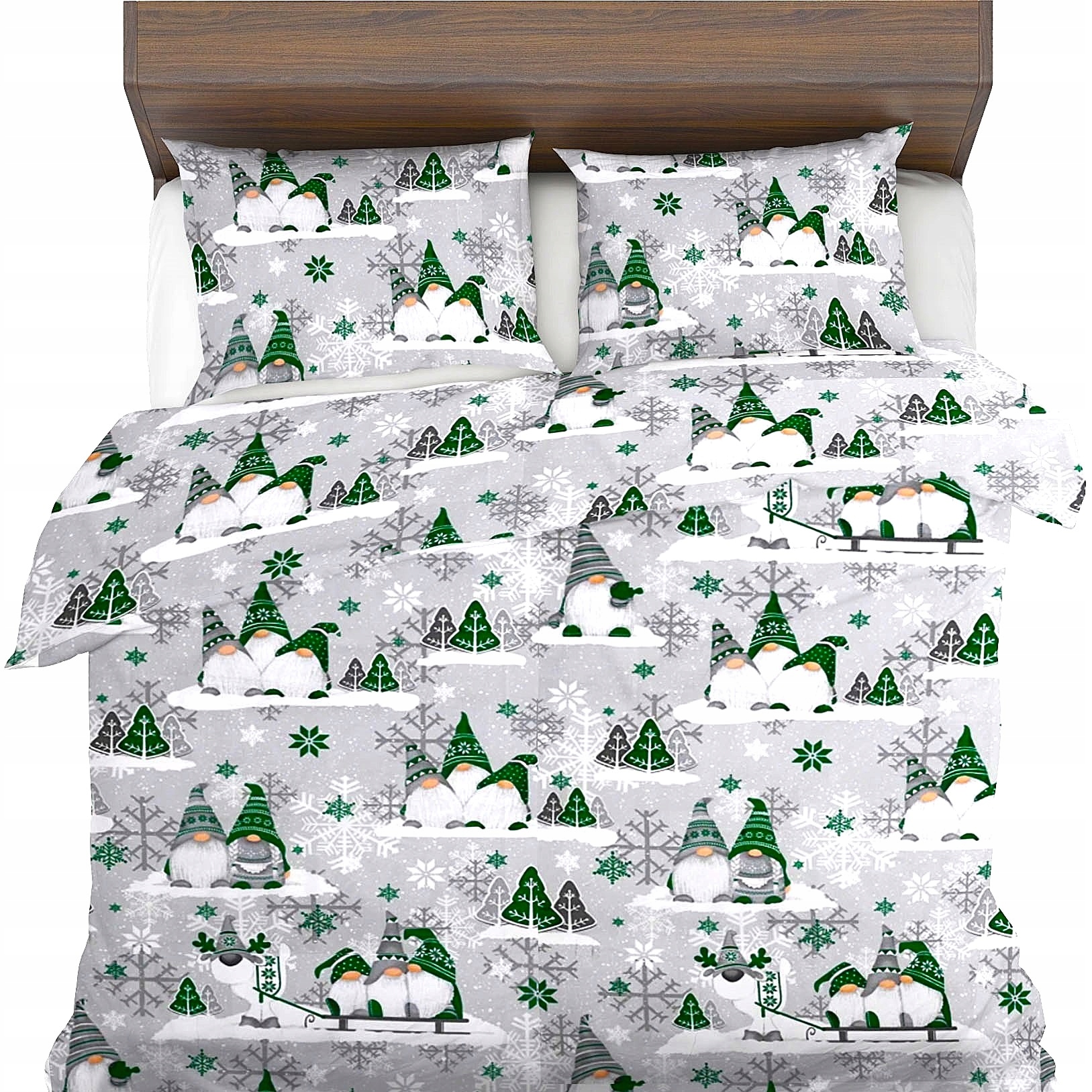 Povlečení vánoční 140x200+1x70x80 skřítci dárek Bavlna Přírodní