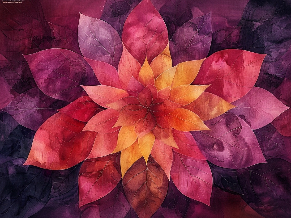 Obraz Na Plátně Canvas Květina Mandala Abstrakce Fialová Červená 80x60