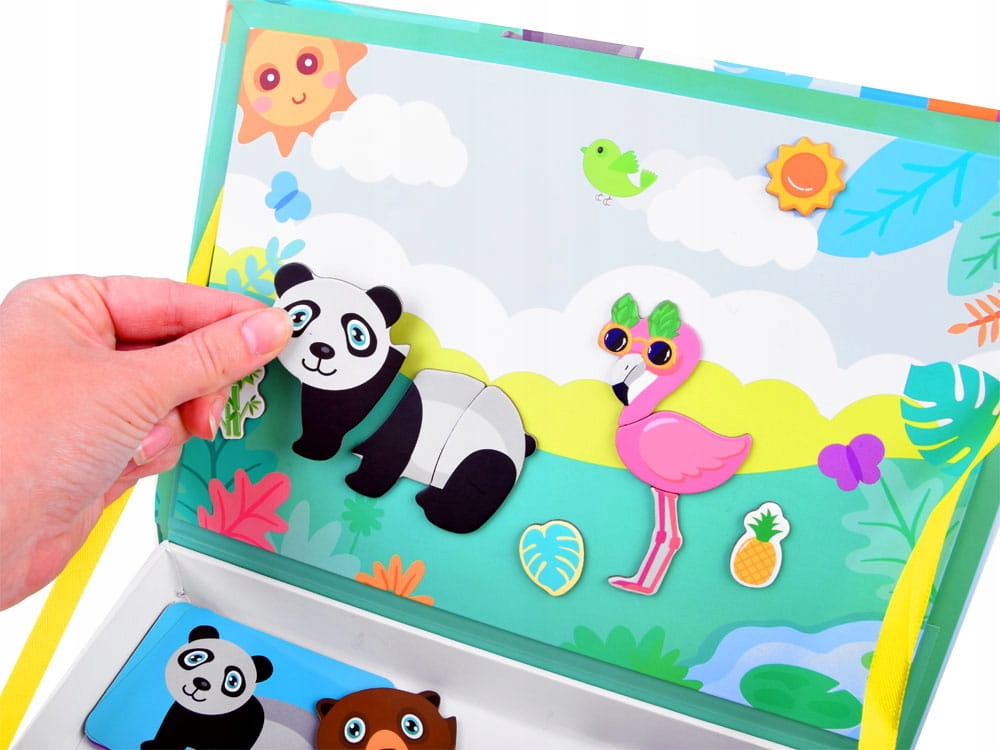 UKŁADANKA MAGNETYCZNA, puzzle zwierzęta ZOO Płeć chłopcy dziewczynki