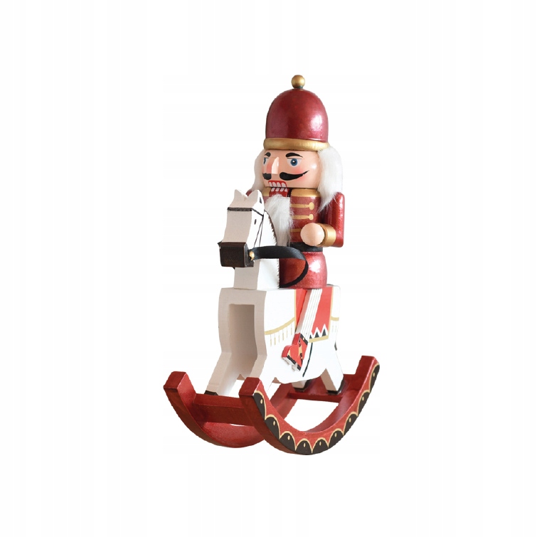 Dřevěný Louskáček Na Koni 30 CM Nutcracker Figurka 1402A