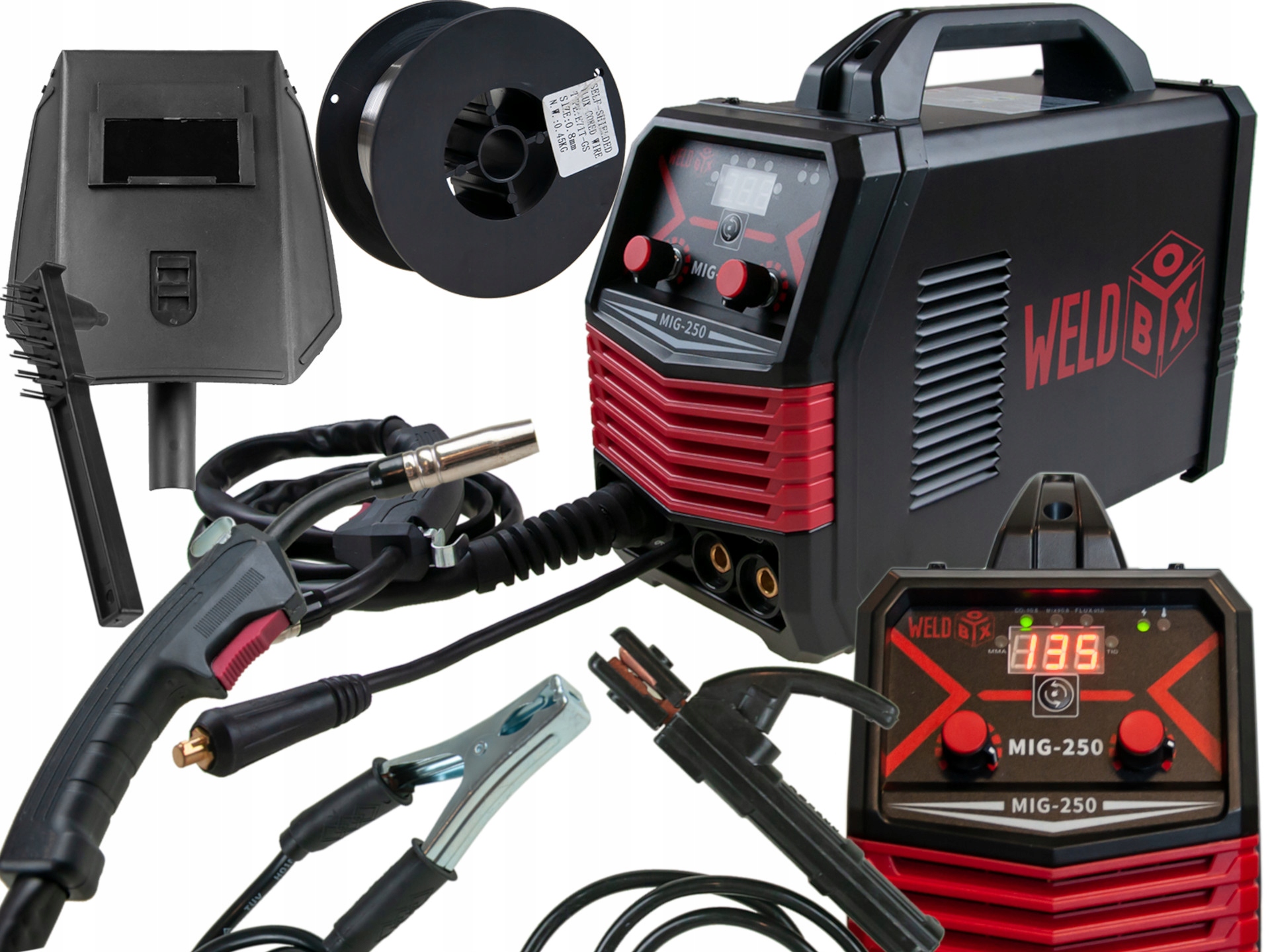 Spawarka Inwertorowa Migomat Mig/mag Półautomat Zestaw 30-130A Igbt 230V