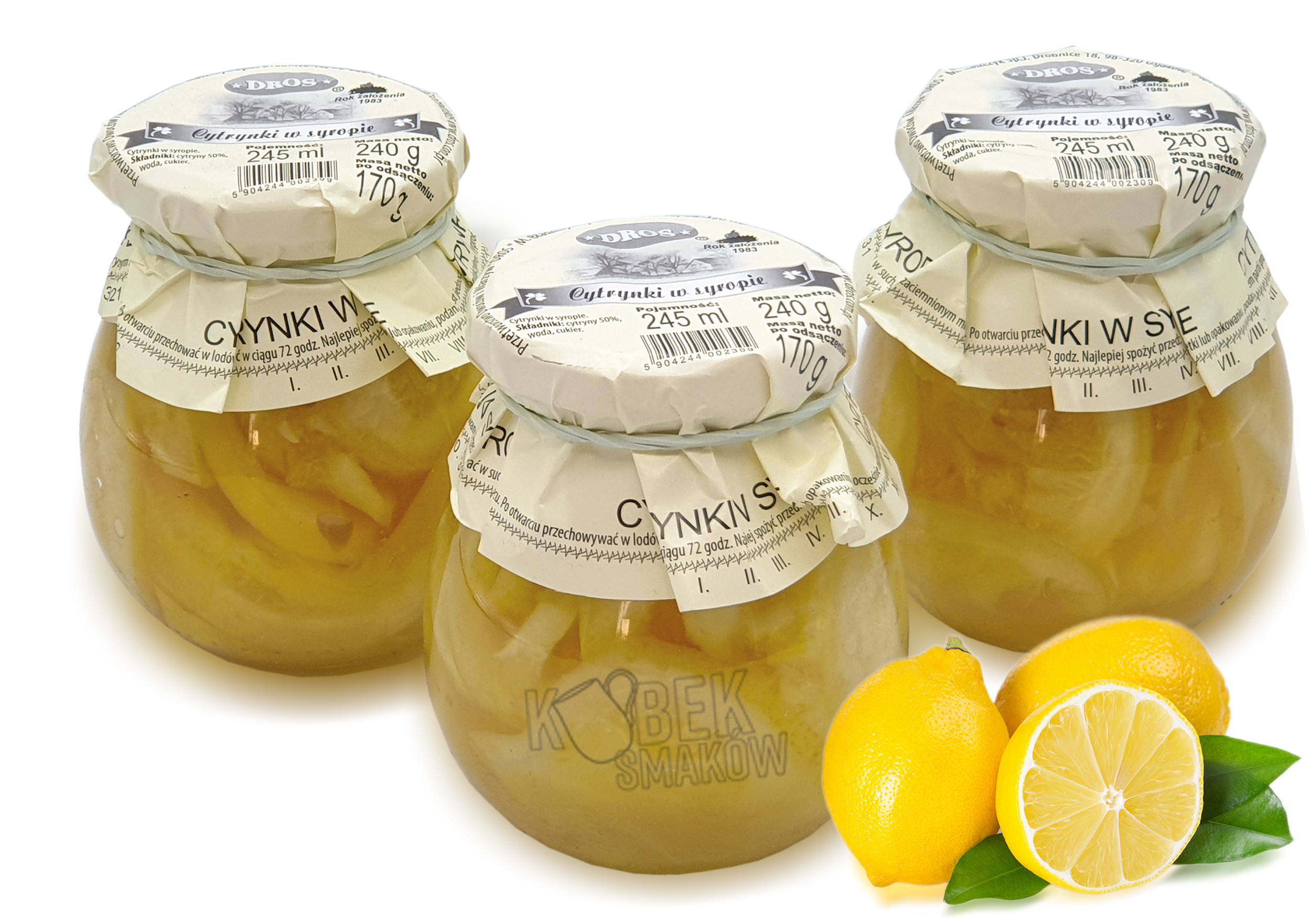 Cytrynki w syropie cytryny do herbaty 240g DROS Marka inna