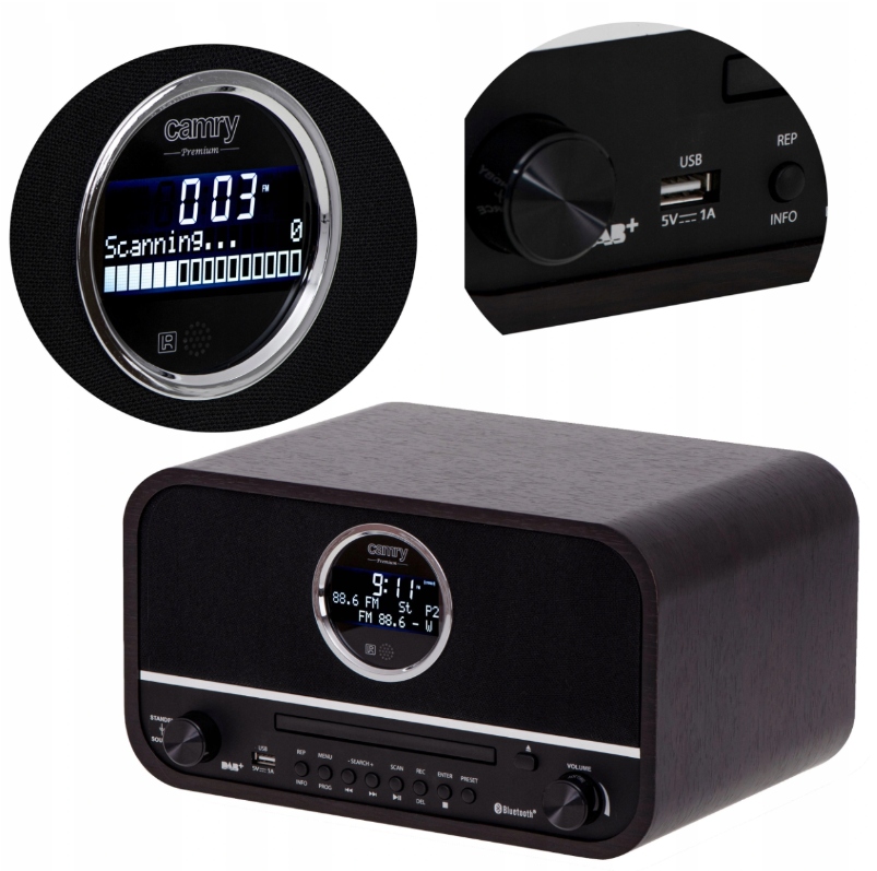 Cr 1182 Retro rádio Bluetooth Dab+ Fm CD Dřevo Elegantní