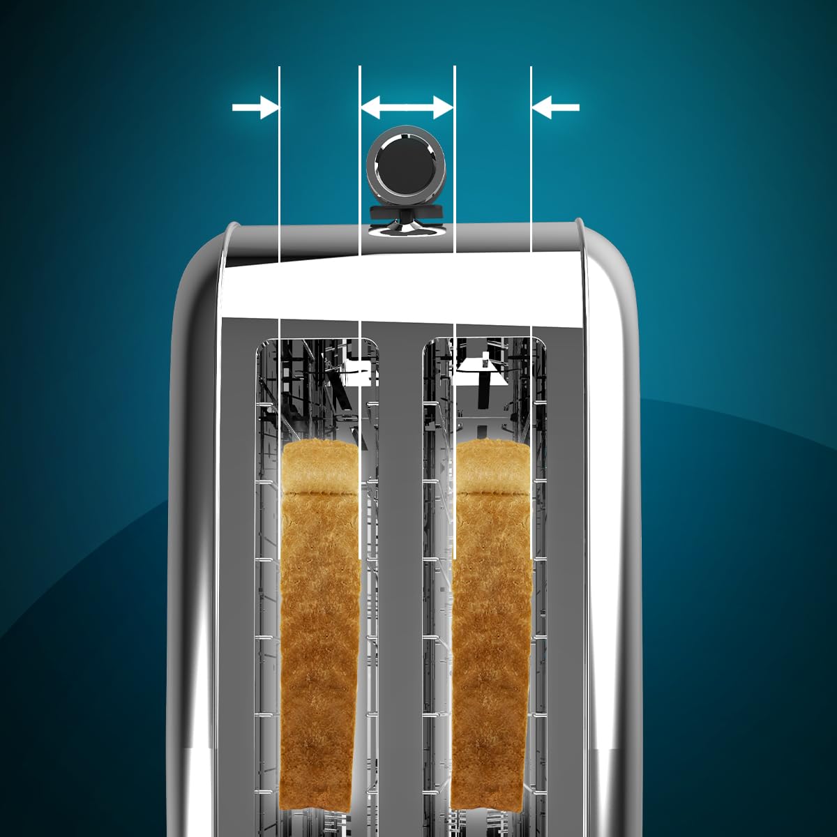 CECOTEC Toster Pionowy 1500W 4 Kromki Szeroki Slot Stal Nierdzewna — miniatura 7