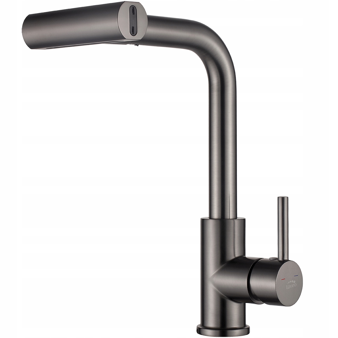 Stojanková kuchynská batéria s výsuvným výtokom, šedá, Rotaro