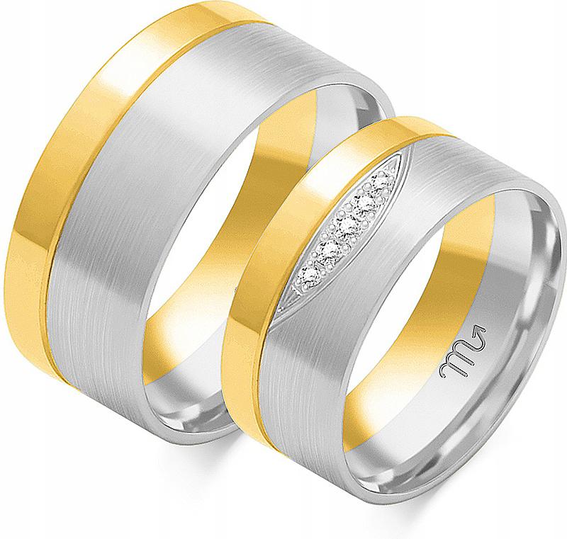 Zlatý snubní prsten pro pár svatba 585 r 17 18 19 dámský, originální