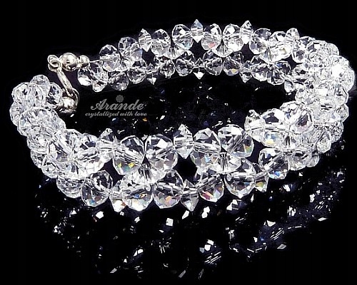 Náramek Svatební Krystaly Briolette Stříbro