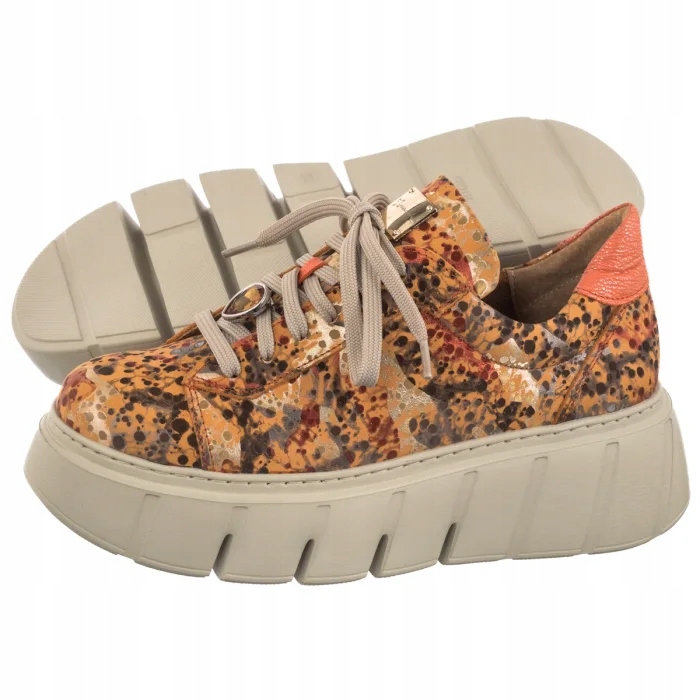 Kožené dámské tenisky Maciejka oranžové 06891-29