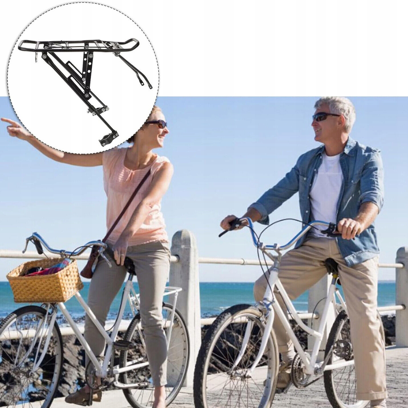 BAGAŻNIK ROWEROWY NA ROWER GÓRSKI, TYLNY BAGAŻNIK ROWEROWY, REGULOWANY Długość 39 cm