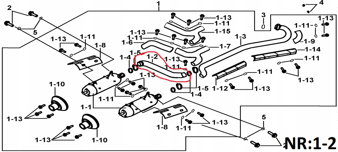 Выхлопная труба Quad TGB BLADE 425CC OEM!
