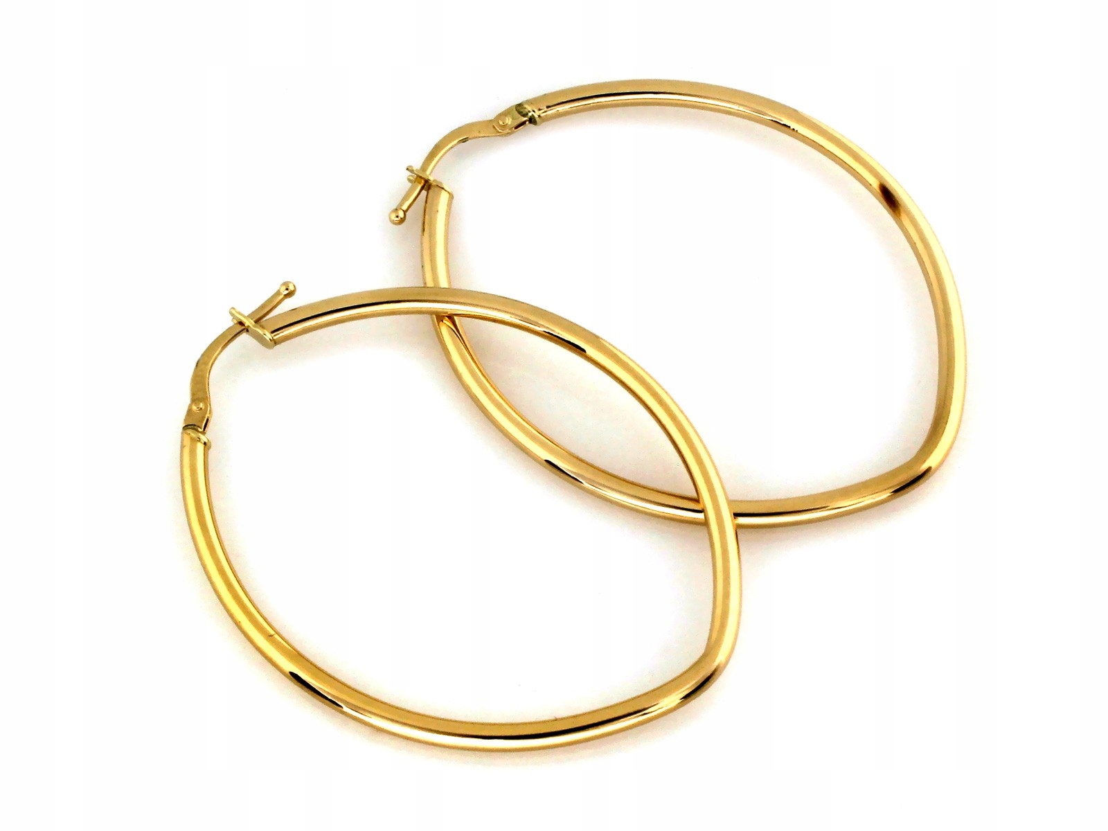 Dámské náušnice ze zlata 585 s lámacími ovály visícími na patentku 2.20g 14kt