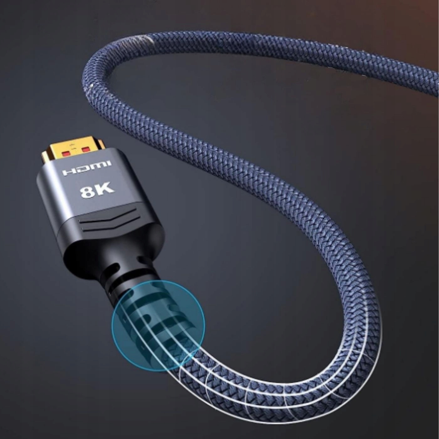 KABEL HDMI 2.1 PREMIUM ULTRA High Speed 8K 60HZ 1M PRZEWÓD ADAPTER HD 100CM Marka Hikey