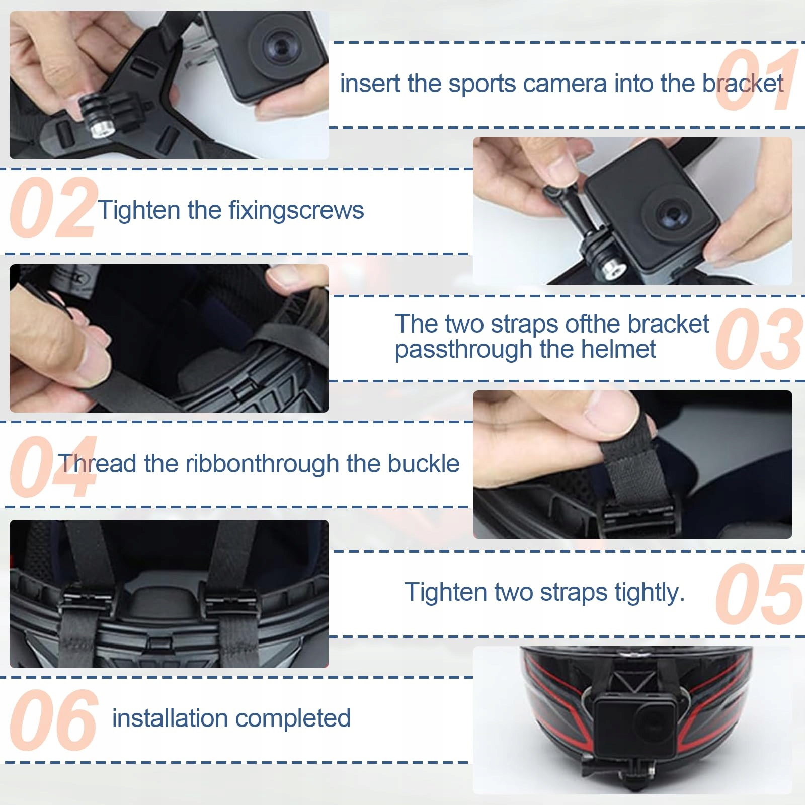 Uchwyt Na Kask Motocyklowy Chin Mount Do GoPro Osmo Action Cam DGMI — miniatura 3
