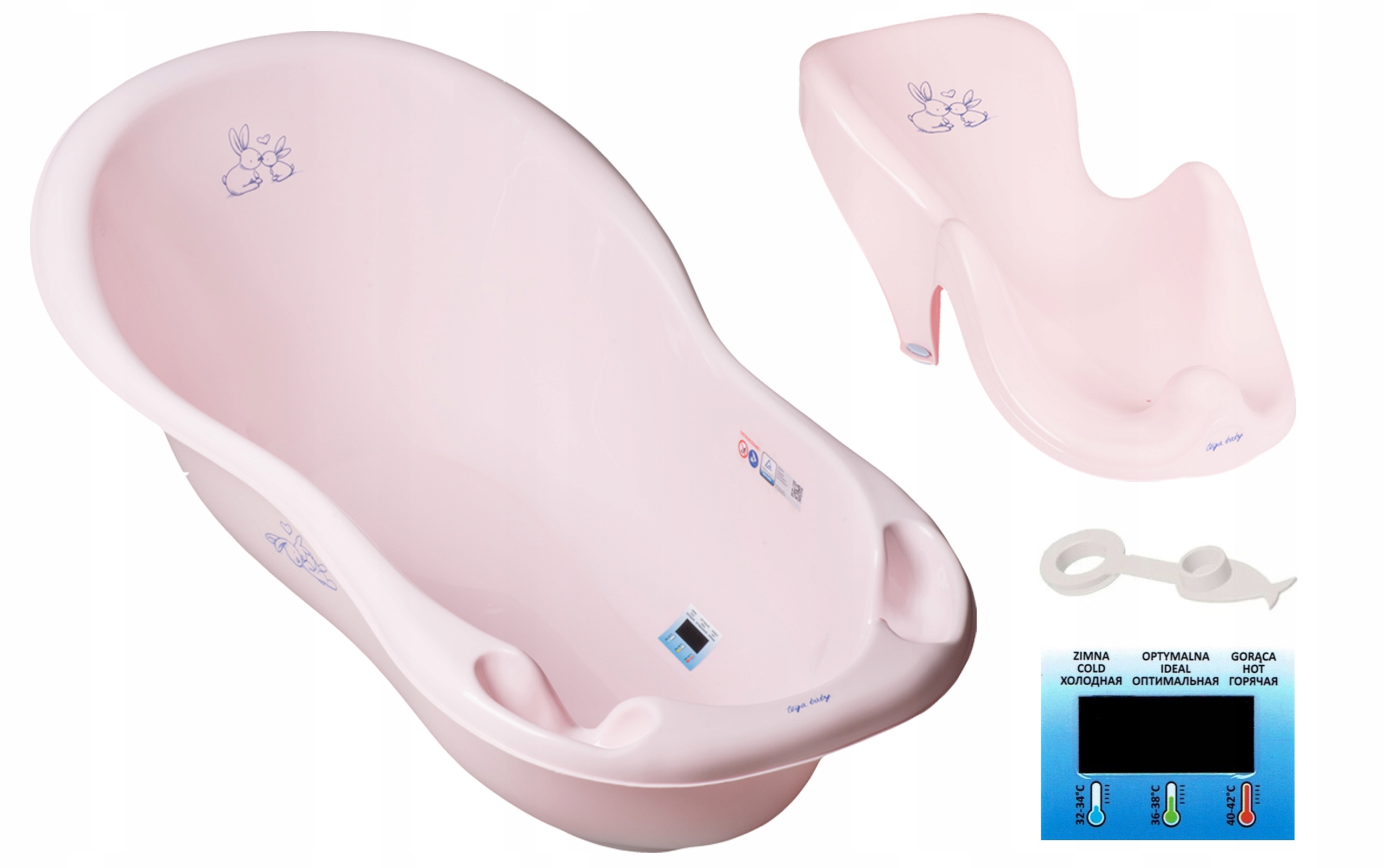 WANNA DLA DZIECKA 4w1 ZESTAW KĄPIELOWY TEGA WANIENKA TERMOMETR + AKCESORIA