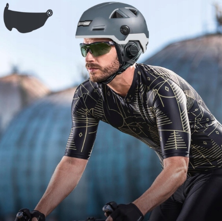 ILM cyklistická přilba pro dospělé s Usb světlem, směrovka, šedá, L/XL