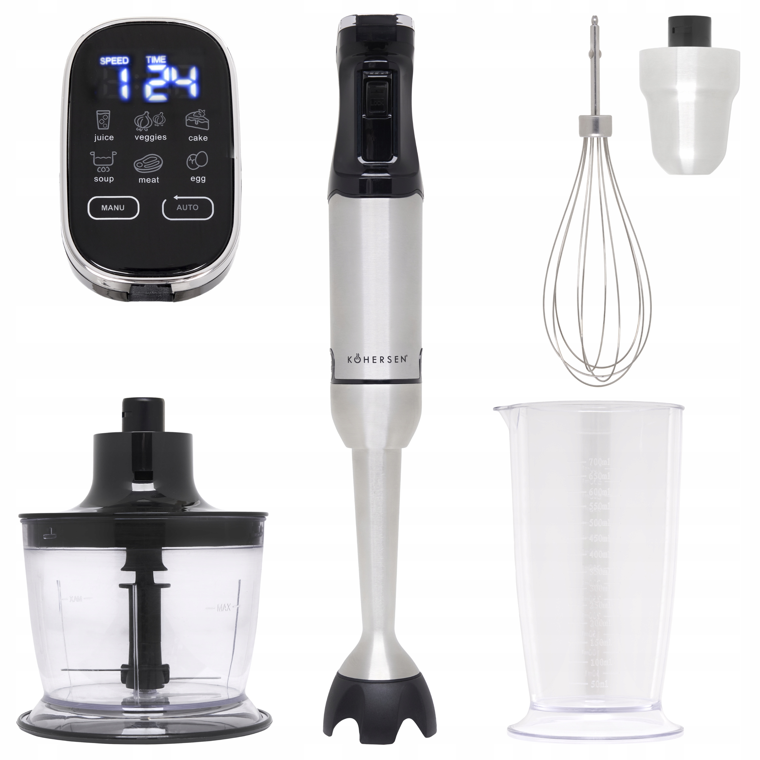 Blender Ręczny Timer, Rozdrabniacz, Ubijanie Kohersen Smart 1200W