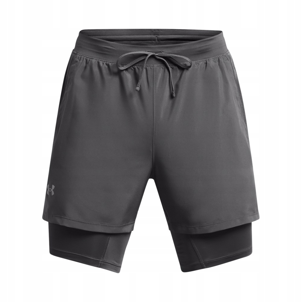 Kraťasy 2V1 Launch Elite Šedé XL Under Armour AW26