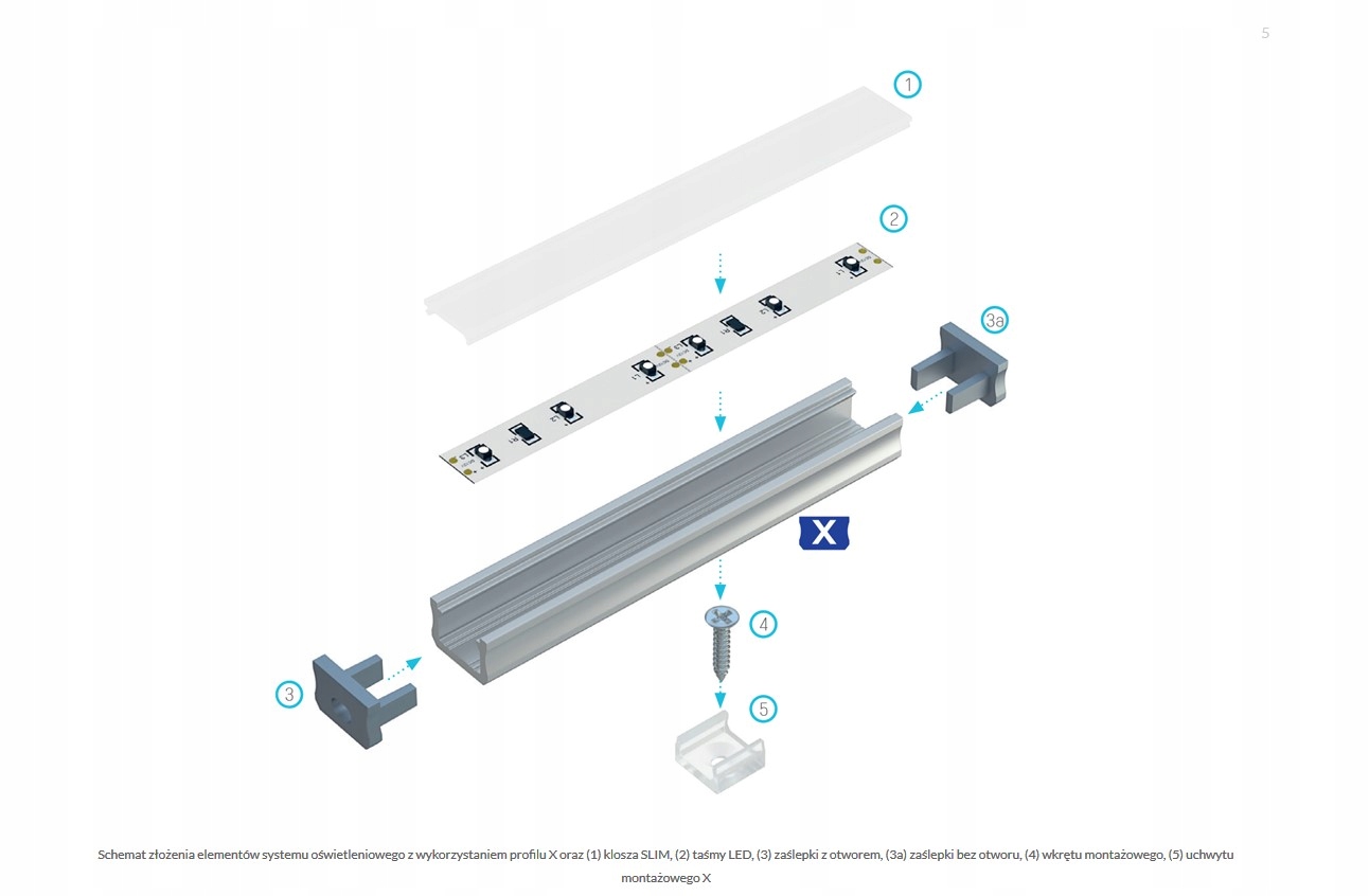 ZAŚLEPKA SZARA X - Profil Alu. LUMINES Rodzaj profilu nawierzchniowy