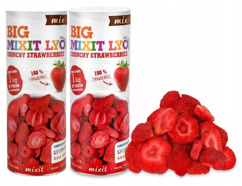 Mixit Duże Chrupiące Owoce Liofilizowane Truskawka 100g x2