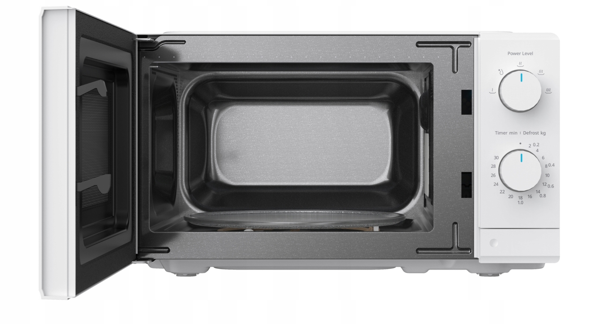 Kuchenka Mikrofalowa Biała 700W Pokrętła