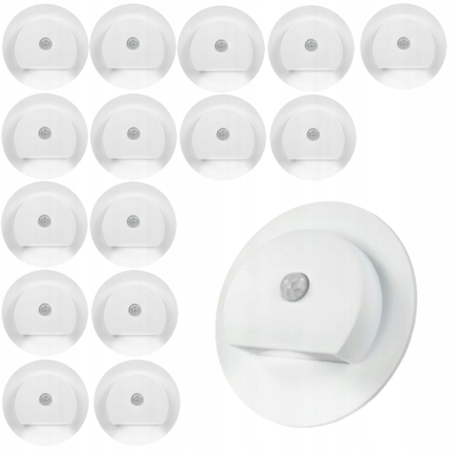 16X Schodišťová Lampa Bílá Led 230V Senzor Pohybu Soumraku Neutrální Barva