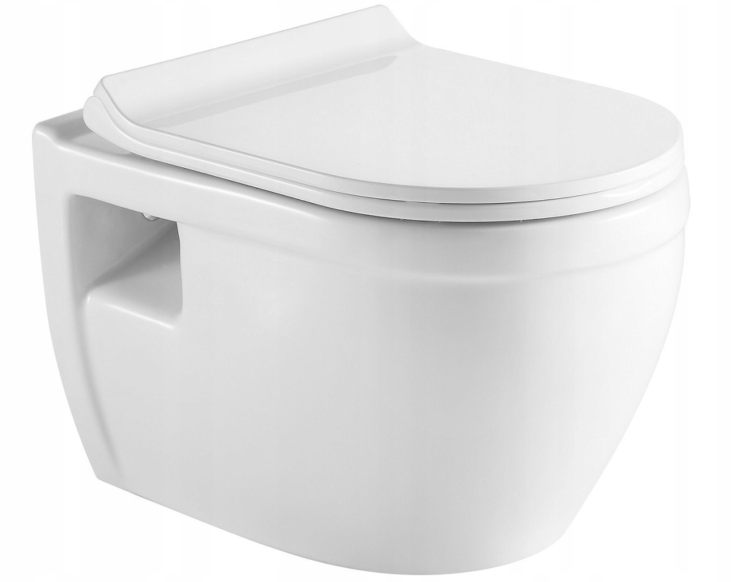 MISKA WC RIMLESS Z DESKĄ wolnoopadająca CUBIC