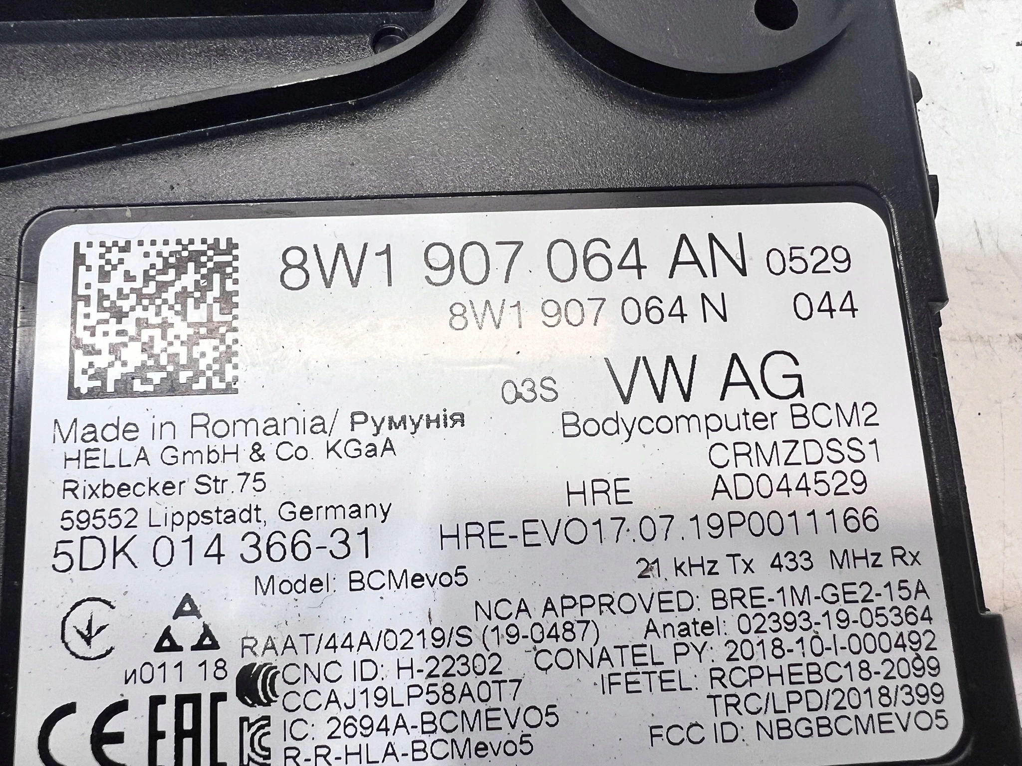 modulo Centralina BCM AUDI A4 B9 8W1907064AN