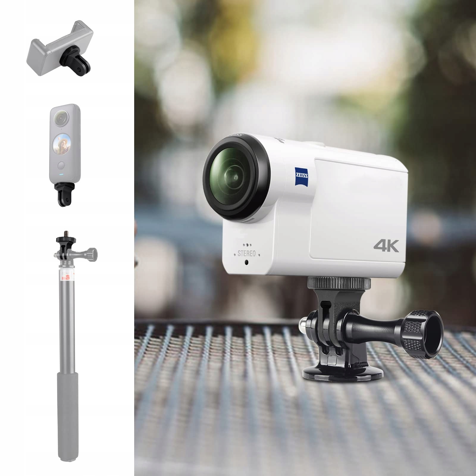 HSU Aluminiowy Adapter Stojaka 1/4 Cala Do Kamer Insta360 Sony SJCAM Xiaomi — miniatura 2