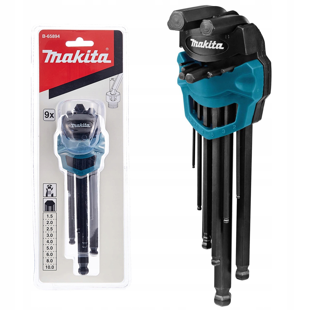 

Zestaw 9 kluczy imbusowych 1,5-10mm Makita B-65894