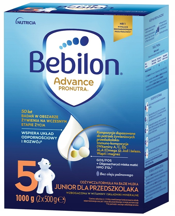 BEBILON ADVANCE PRONUTRA JUNIOR 5 MLEKO MODYFIKOWANE PO 2 ROKU ŻYCIA 1000G